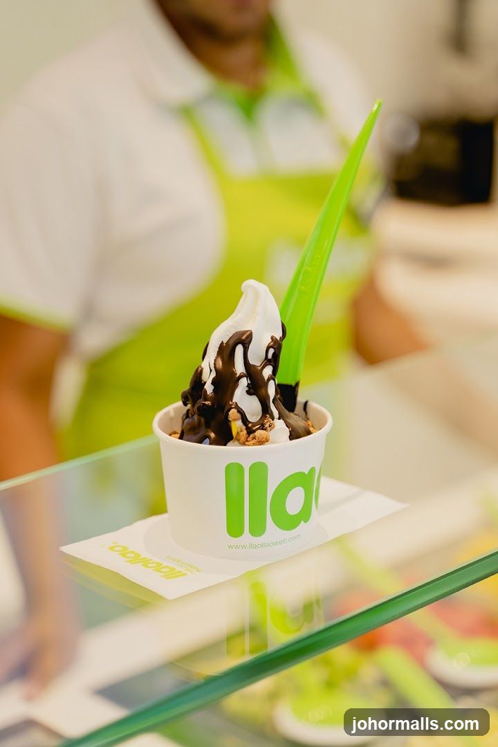 Frozen Yogurt with Chocolate Drizzle