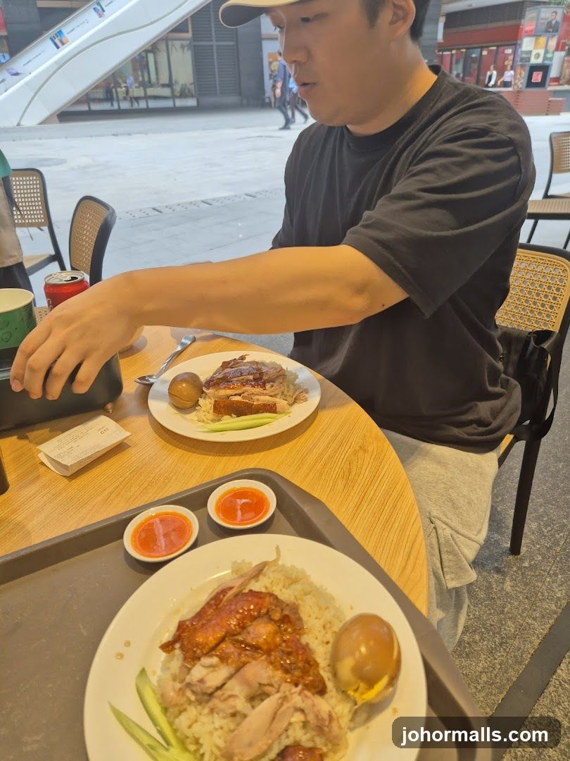 Person eating at a restaurant table