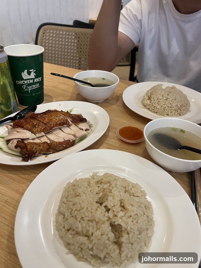 Dining Table with Chicken Rice Meal