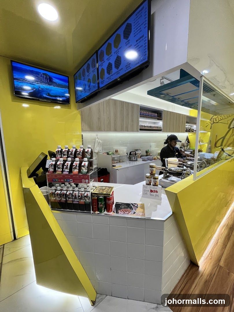 Interior of a food service counter