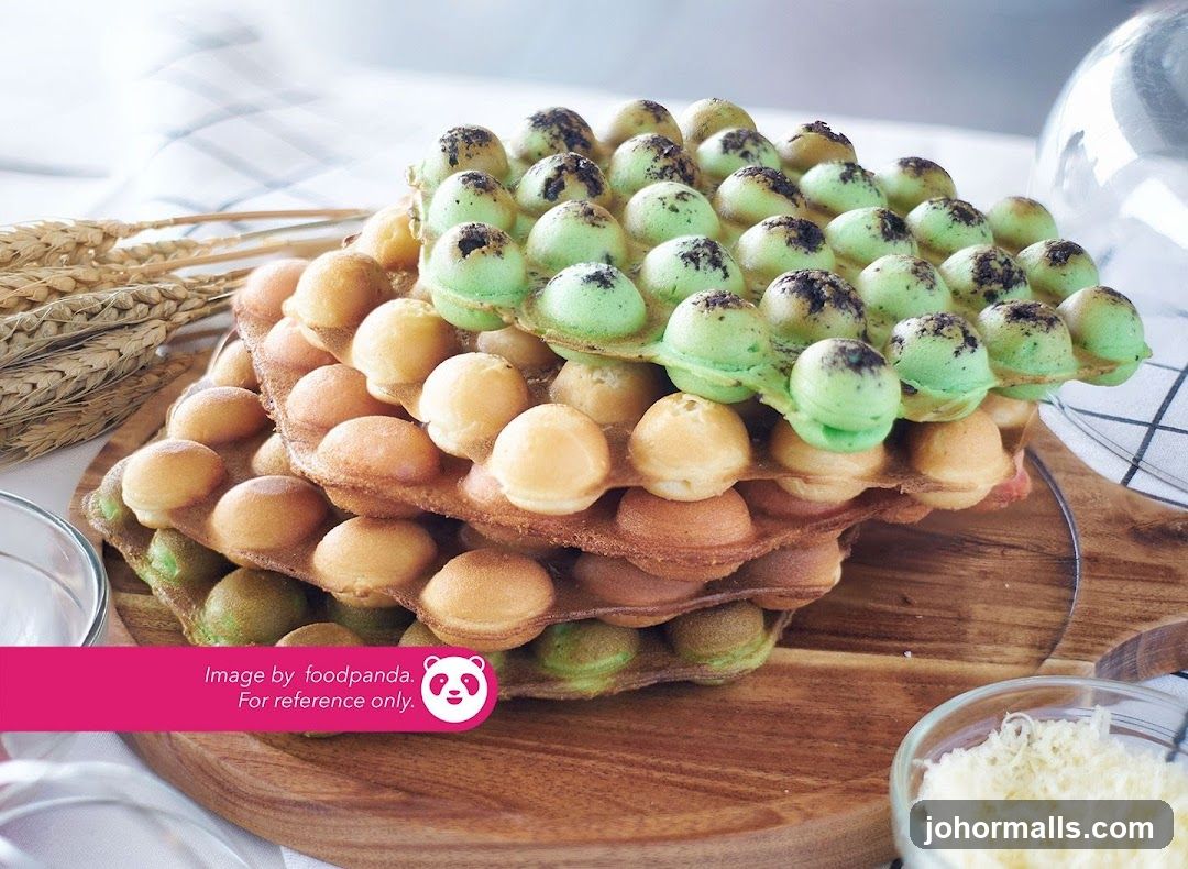 Egg Waffles on Wooden Board