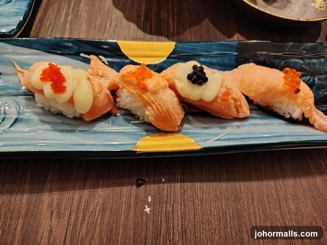 Sushi Plate on Blue Serving Tray