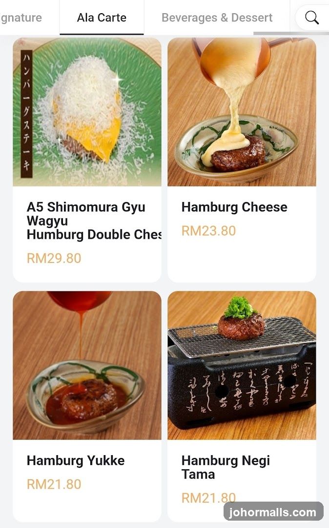 Ala Carte Menu Items