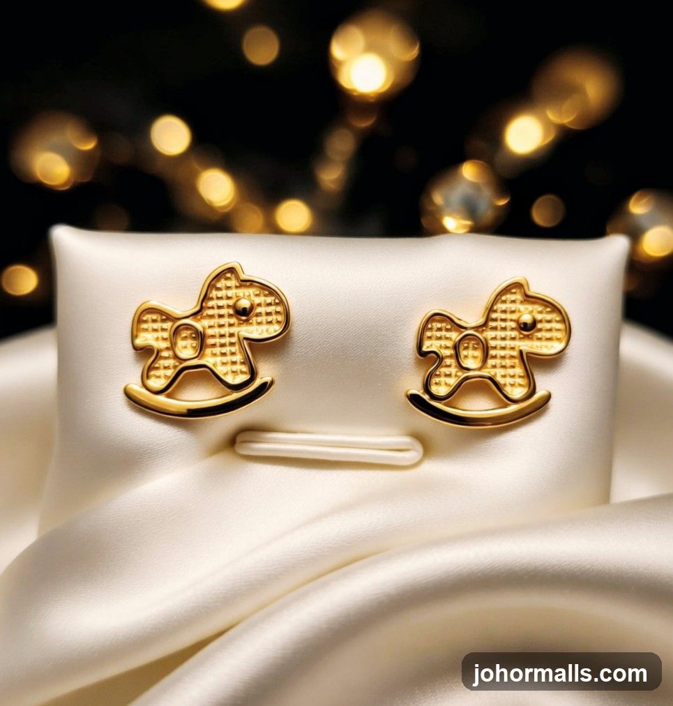 Golden Rocking Horse Earrings