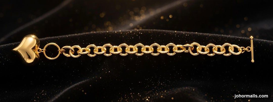 Gold Heart Charm Bracelet