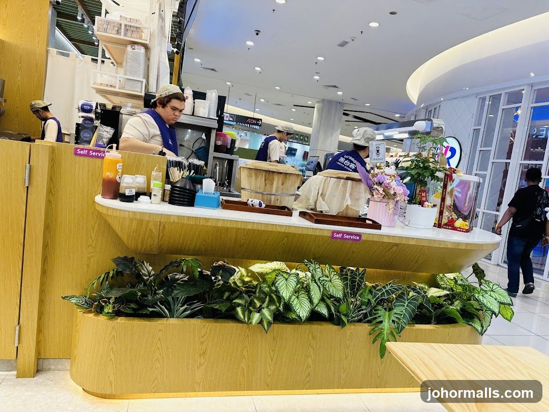 Interior of a food service counter