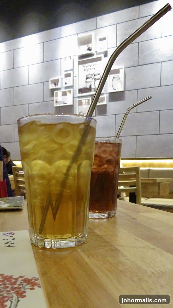 Tabletop drinks in café interior