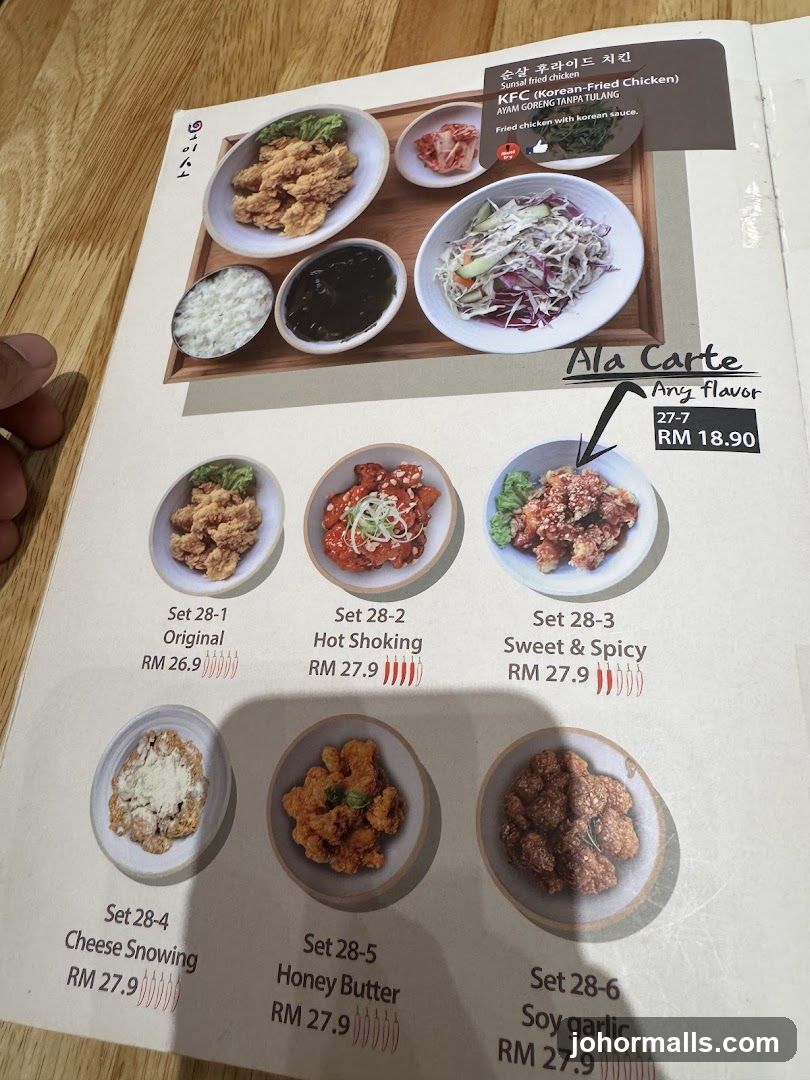 Korean Fried Chicken Menu