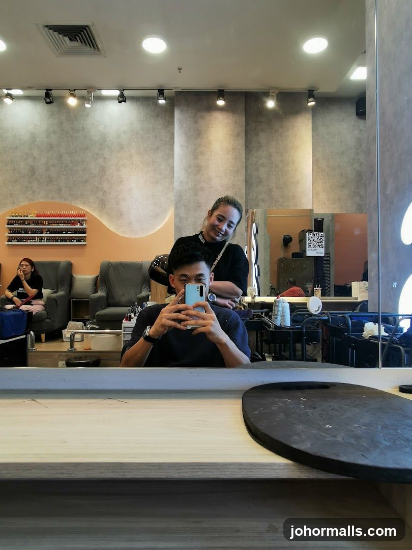 Salon Interior Mirror Selfie