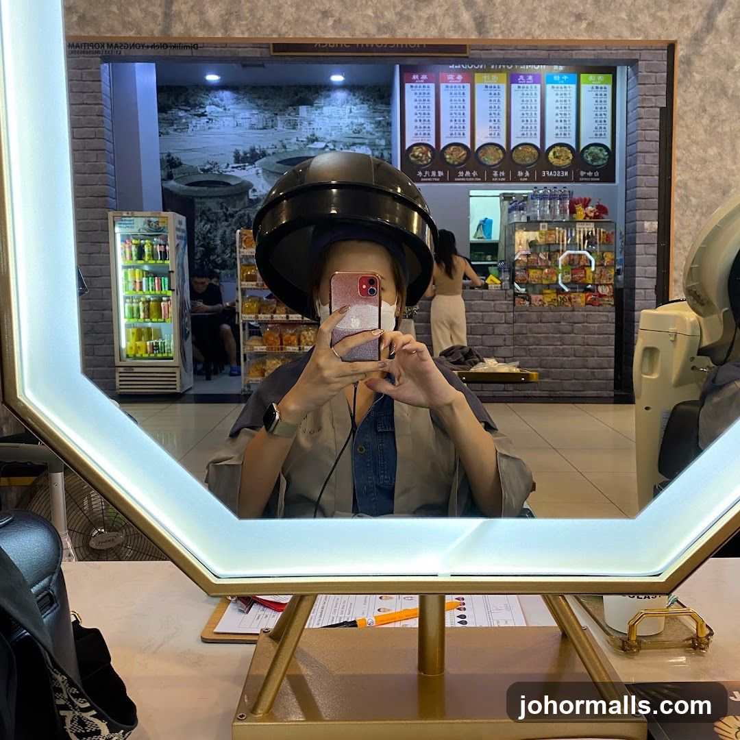 Salon Interior Mirror Selfie