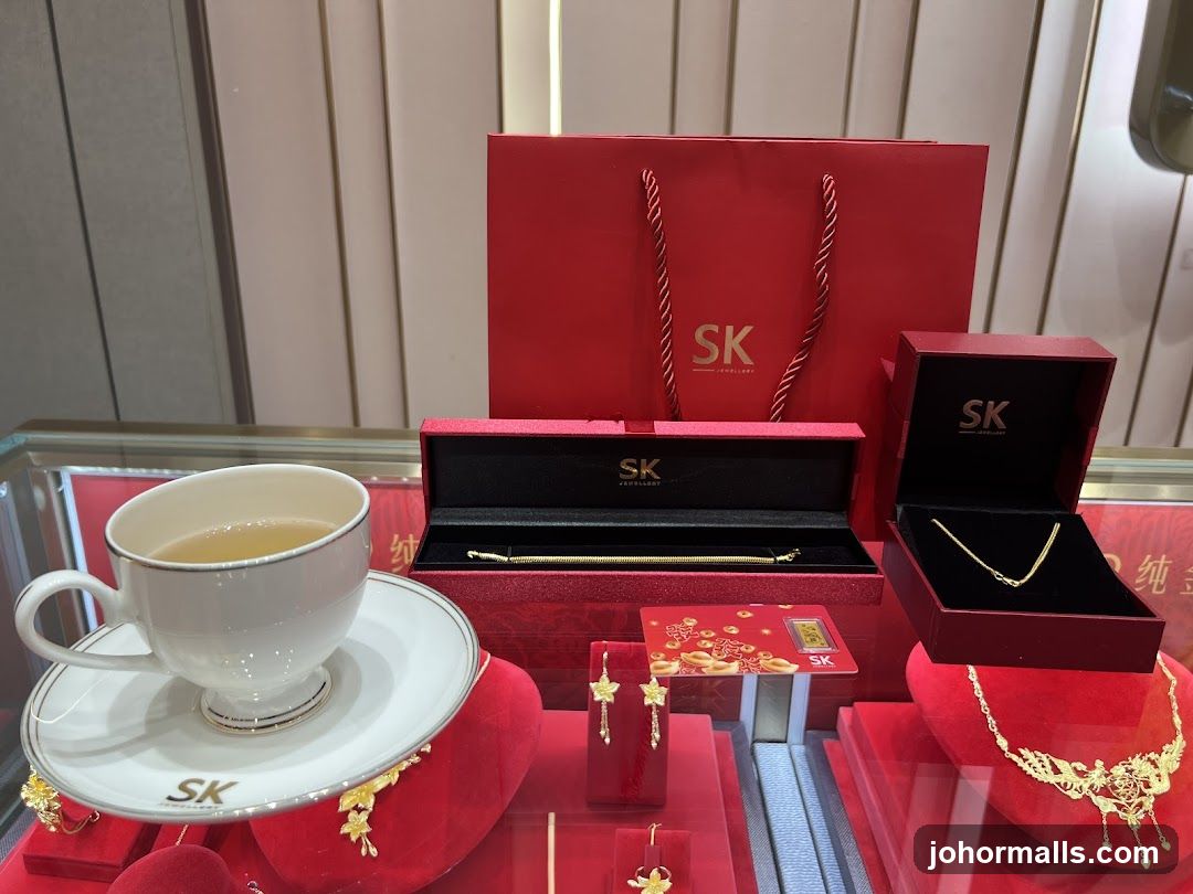 Jewelry Display with Tea Cup