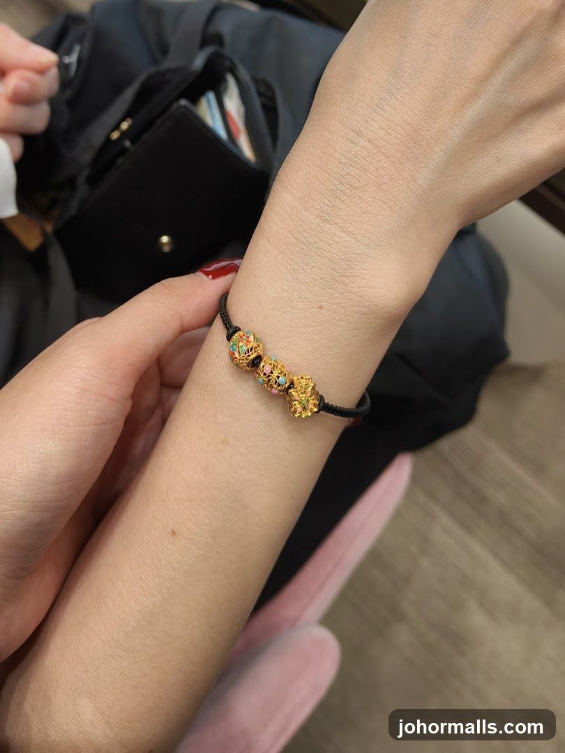 Bracelet with Gold Charms