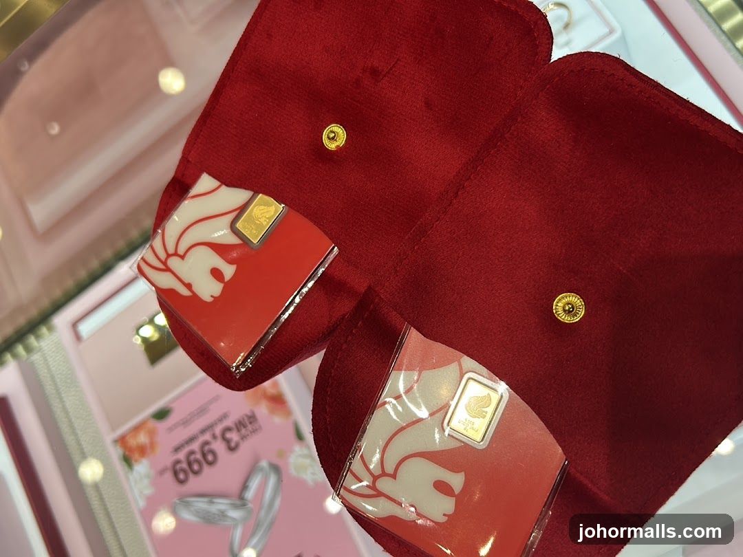 Gold Bars in Red Pouches