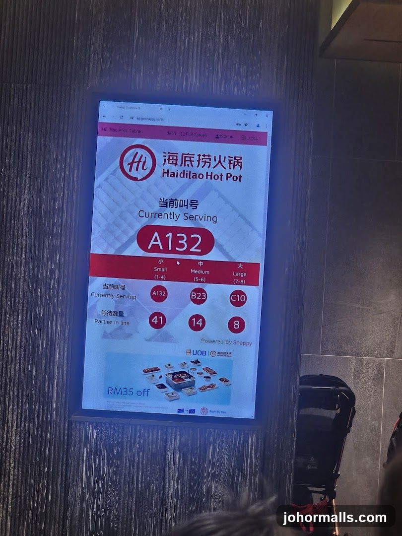 Haidilao Hot Pot Queue Display