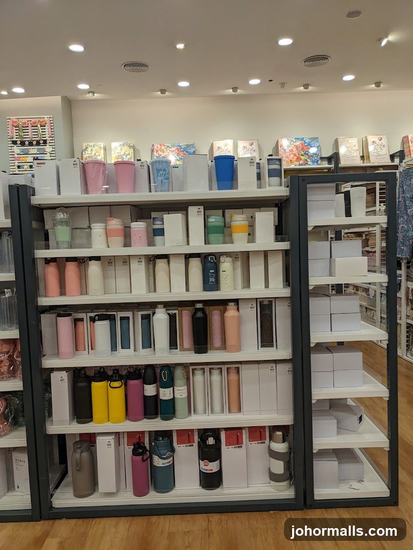 Water Bottles and Drinkware Display