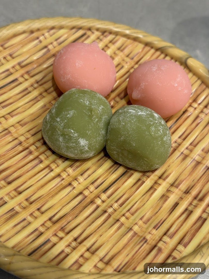 Mochi on a Wicker Plate