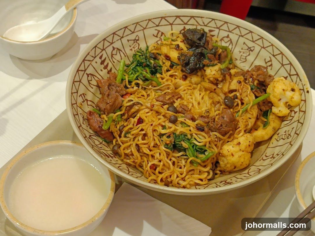 Spicy Noodles with Meat and Vegetables
