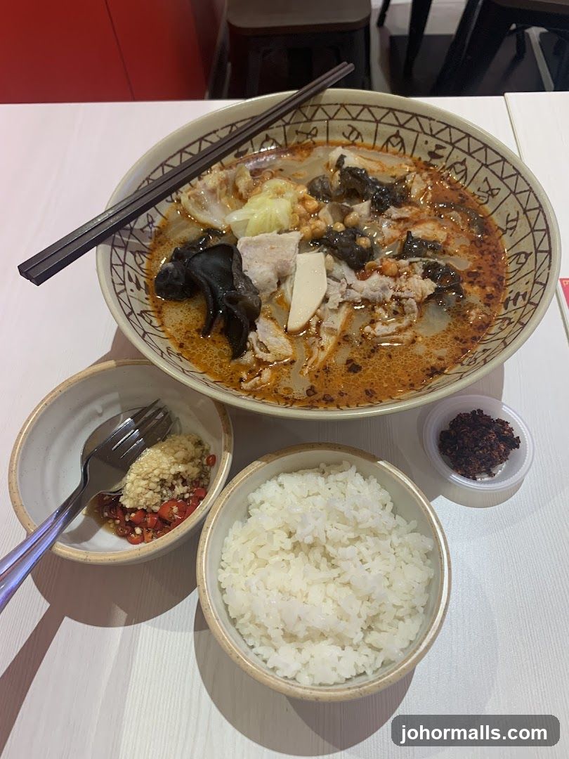 Spicy Noodle Soup with Rice