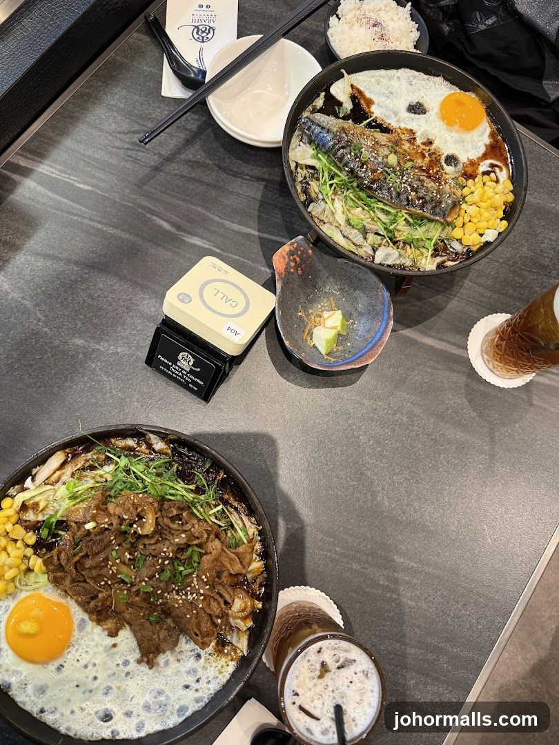 Table with food and drinks