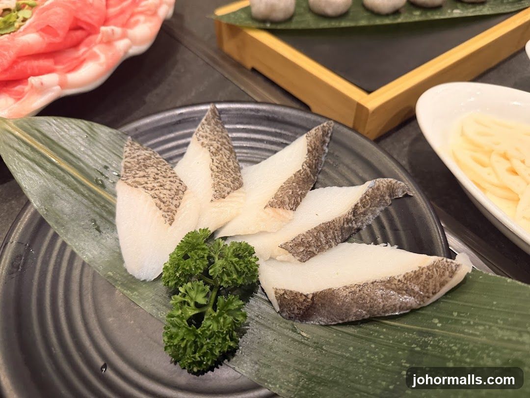 Slices of fish on a plate