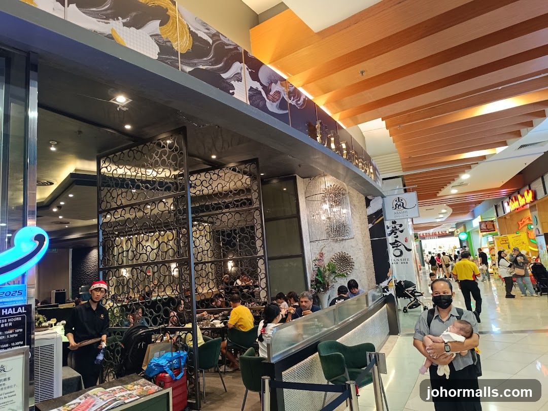 Restaurant Interior and Mall Scene