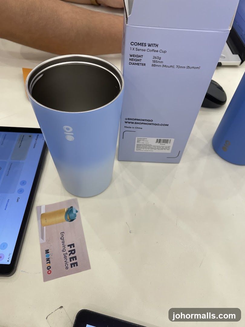 Montigo Coffee Cup and Engraving Service Card