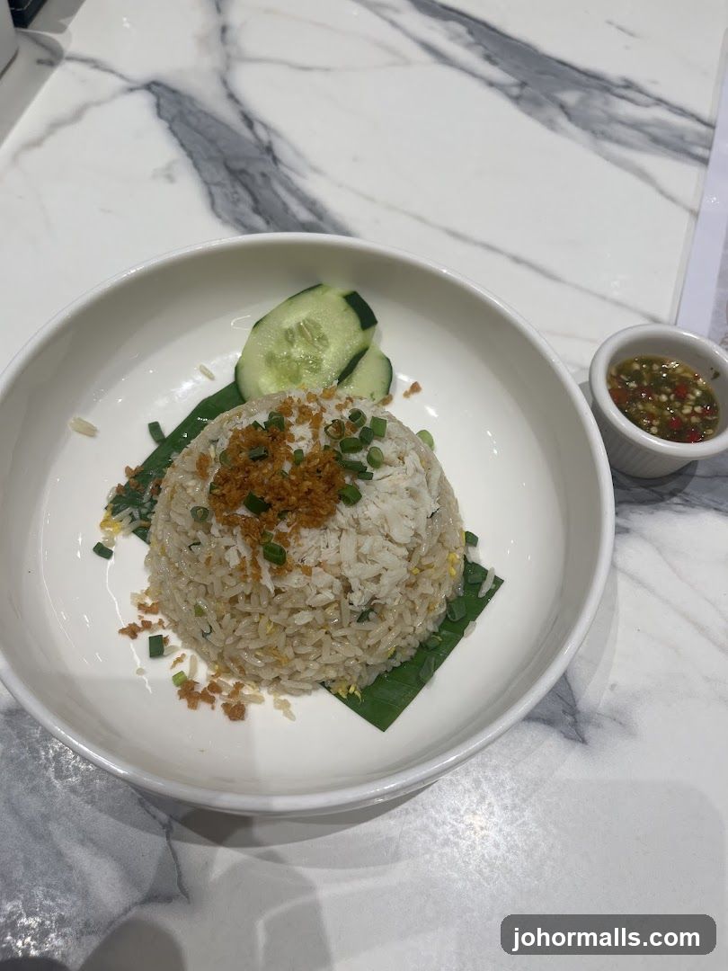 Fried Rice with Garnish and Dipping Sauce