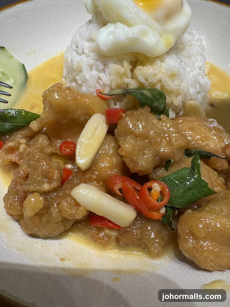 Salted Egg Yolk Fried Fish with Rice