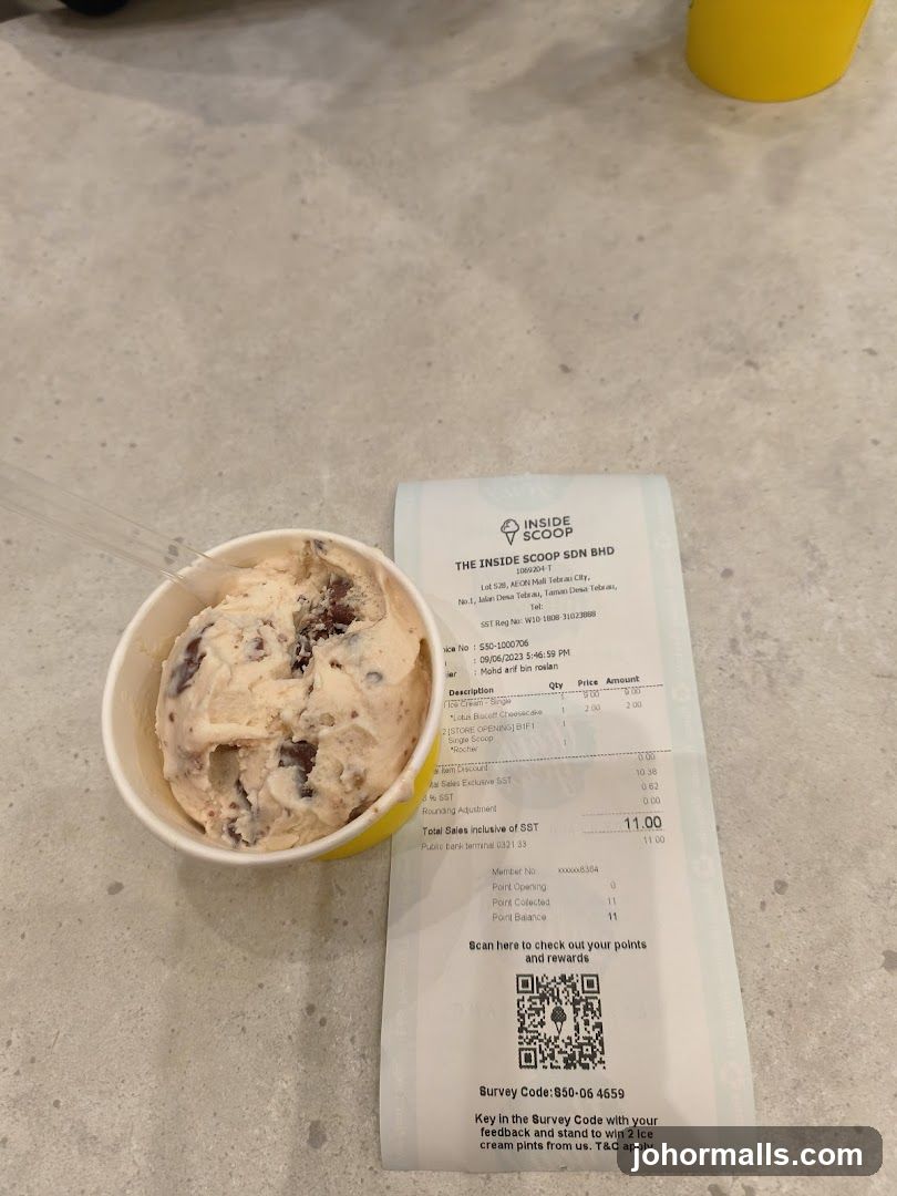Ice Cream Receipt and Cup