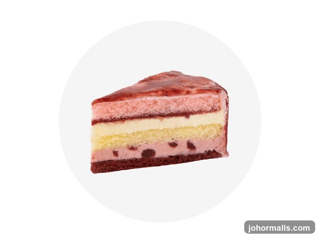 Slice of layered cake