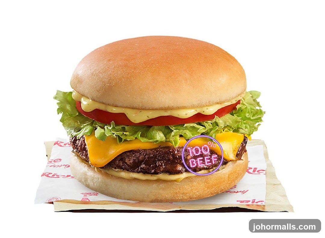 Burger with 100% Beef Label