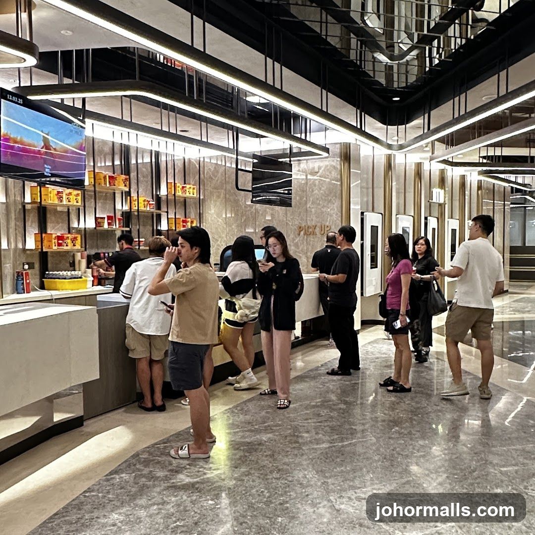 People queuing at a concession stand