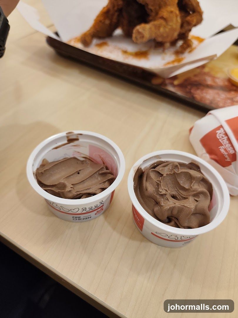 Chocolate Ice Cream Cups and Fried Chicken