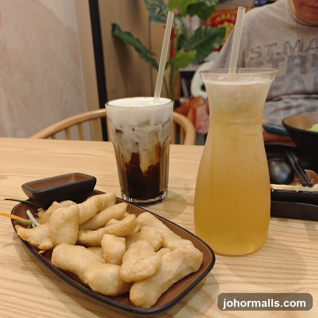 Fried Fish Snacks and Drinks