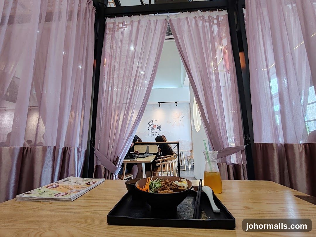 Restaurant Interior with Food and Drink