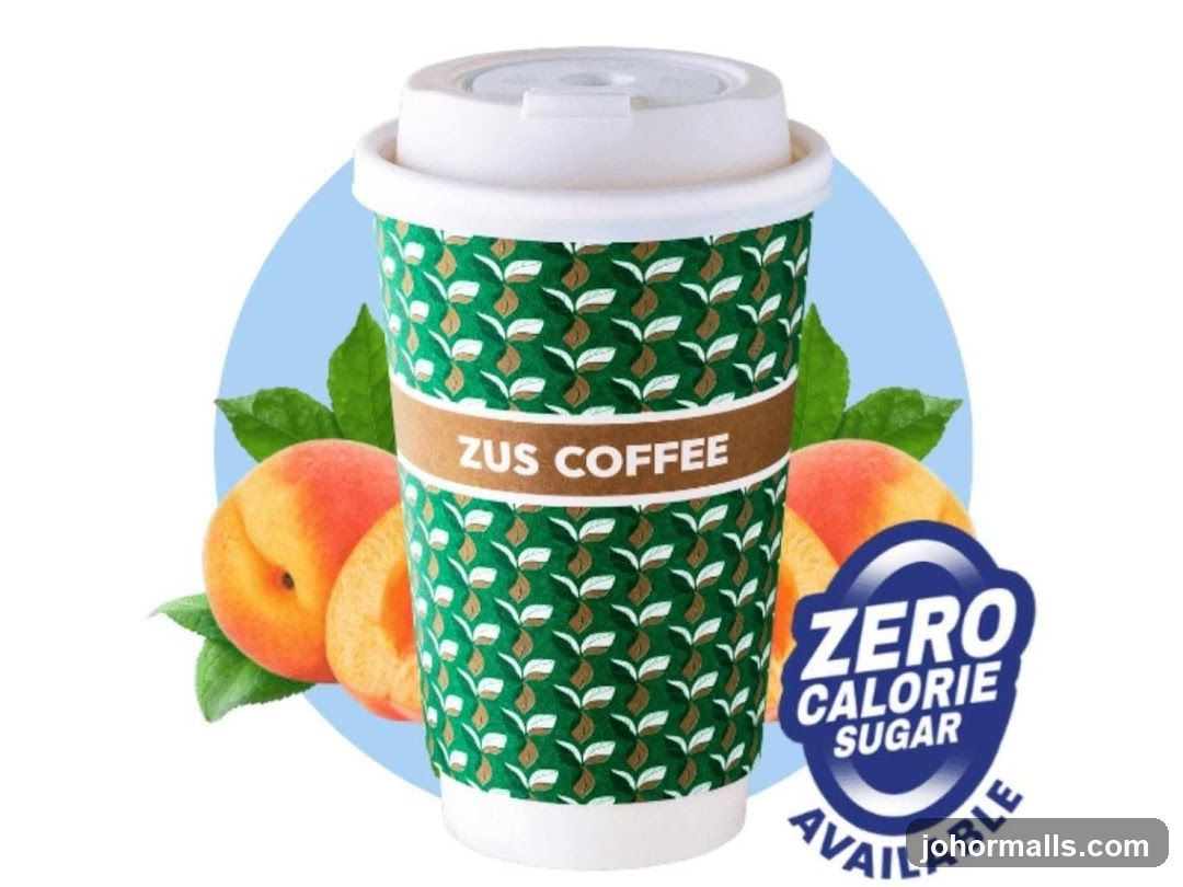 ZUS Coffee Cup with Peaches