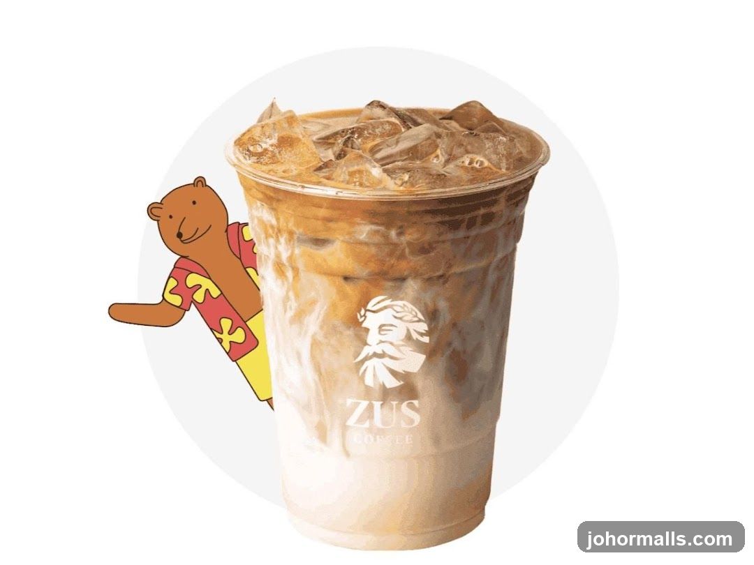 Iced Coffee with Bear Mascot