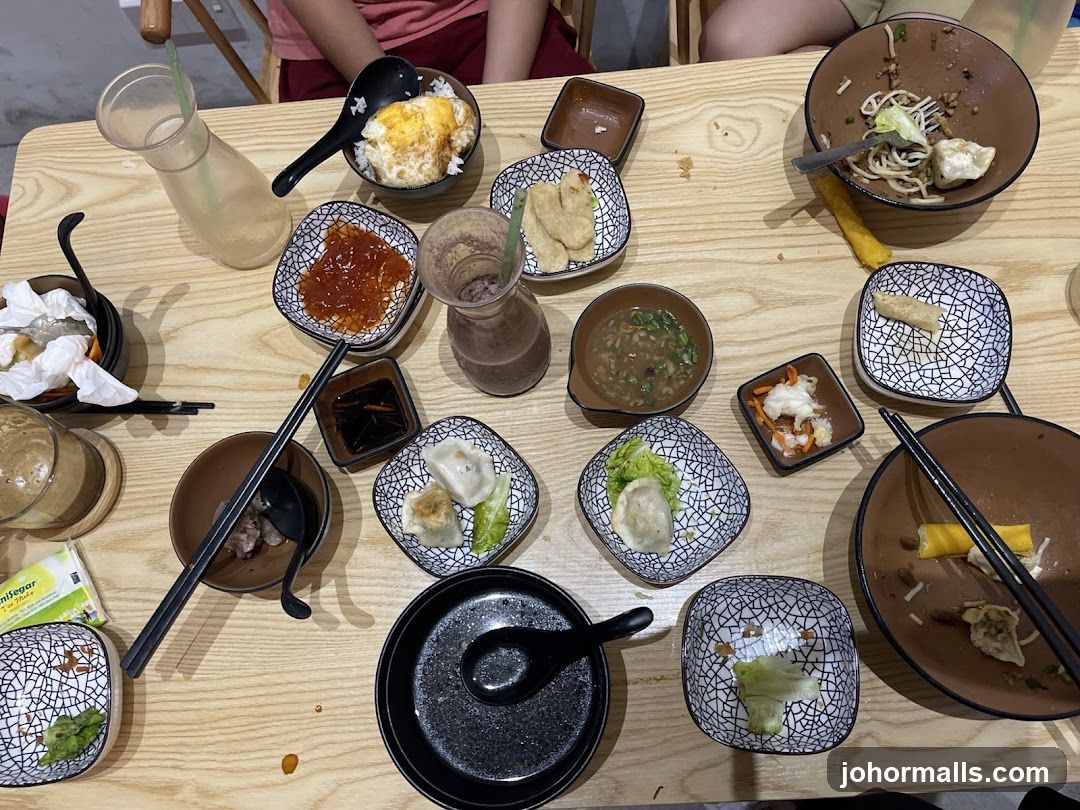 Table with leftover food