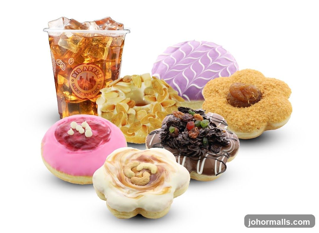 Assorted Donuts and Drink