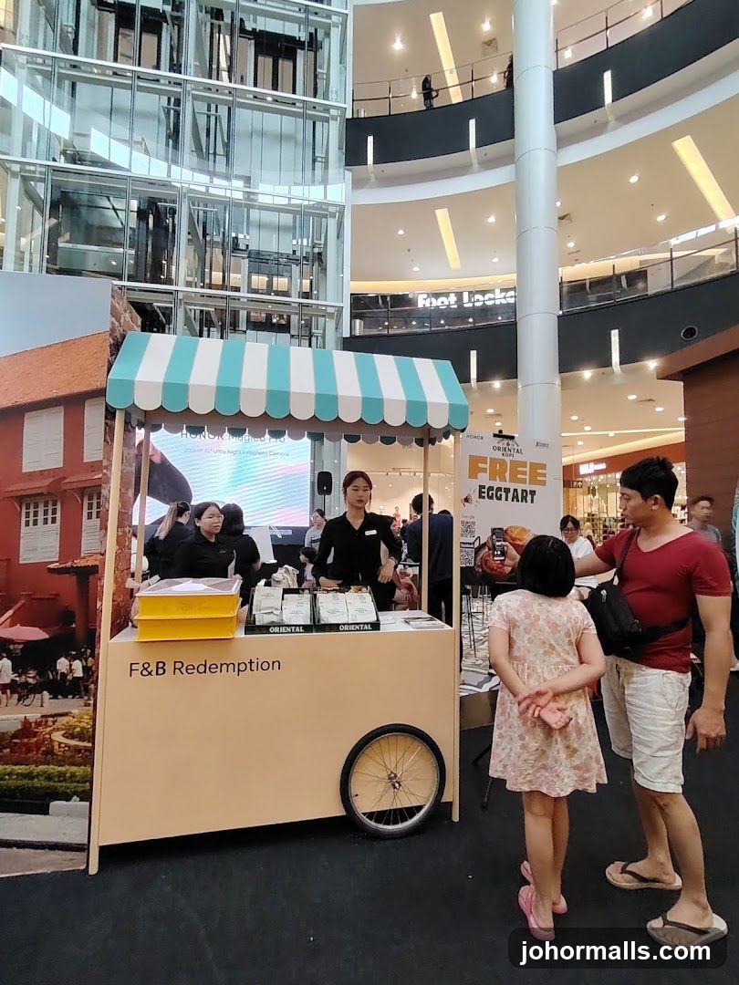 Shopping Mall Interior with Food Cart