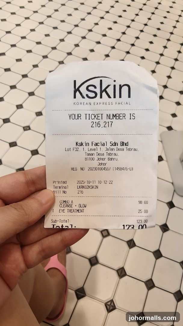 Kskin Facial Receipt