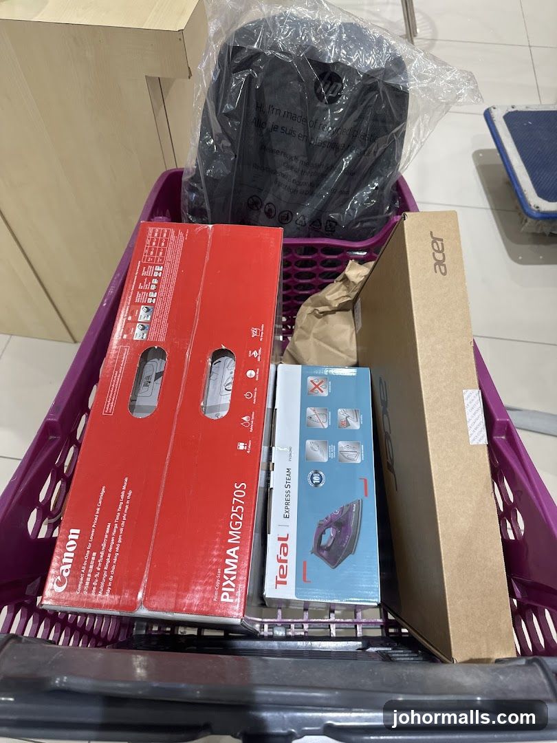 Shopping Cart with Electronics and Home Appliances