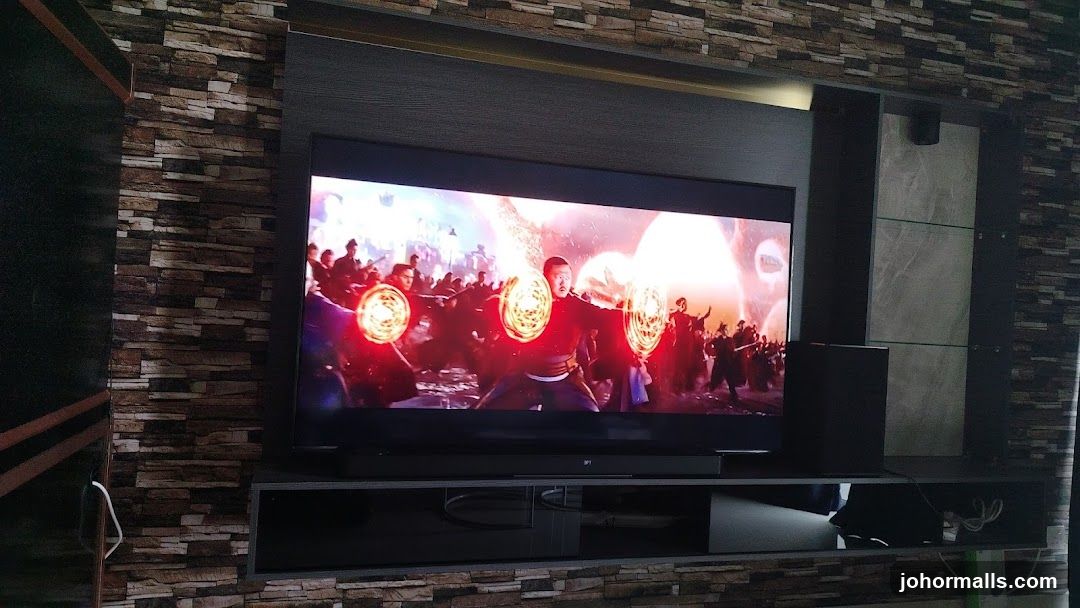 Television displaying a movie scene