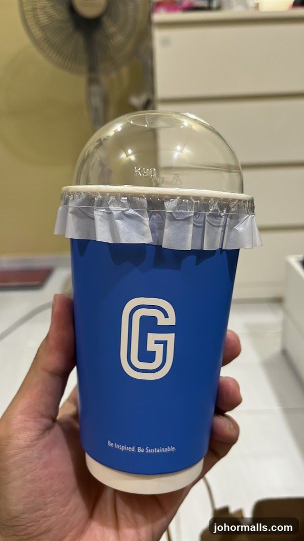 Blue cup with logo