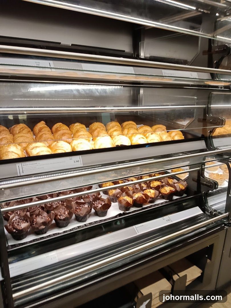 Pastries in a Display Case