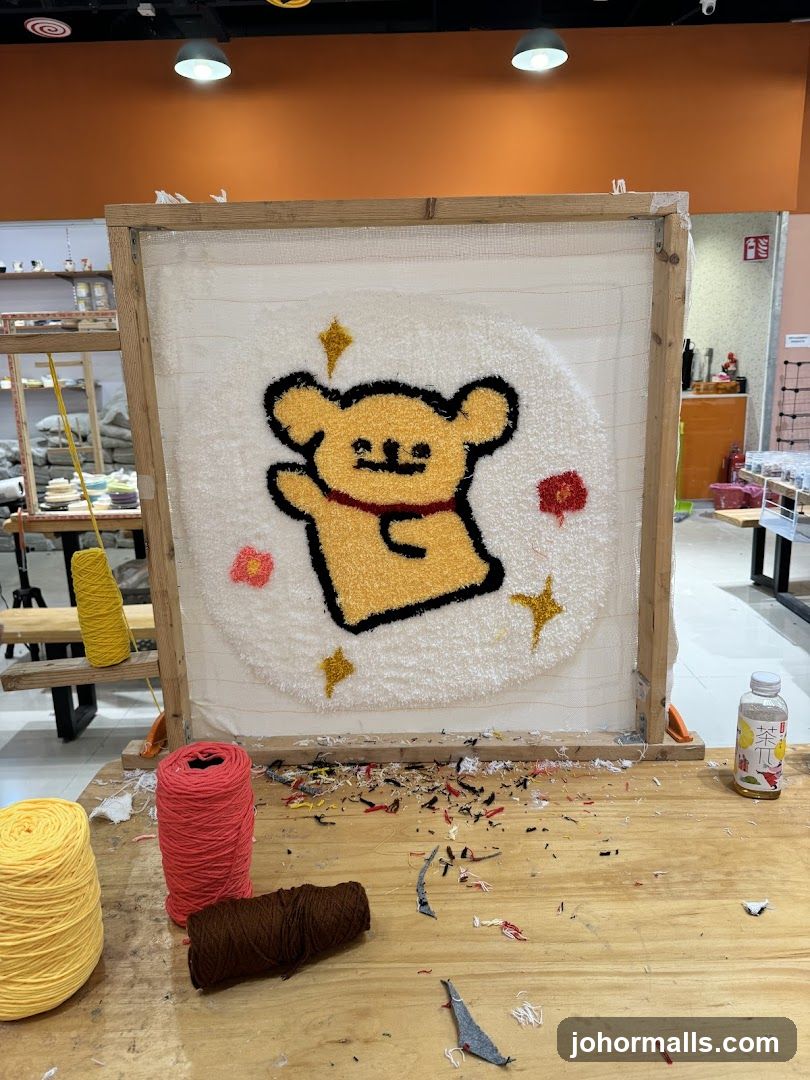 Tufting Project with Teddy Bear Design