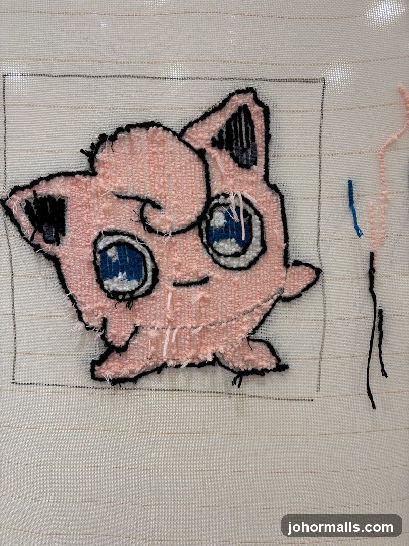 Punch Needle Art of Jigglypuff