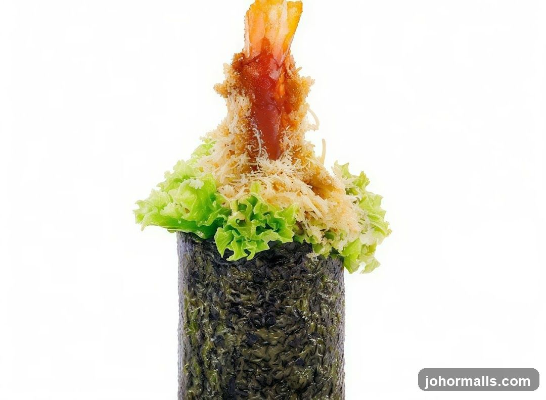Sushi Roll with Shrimp and Lettuce