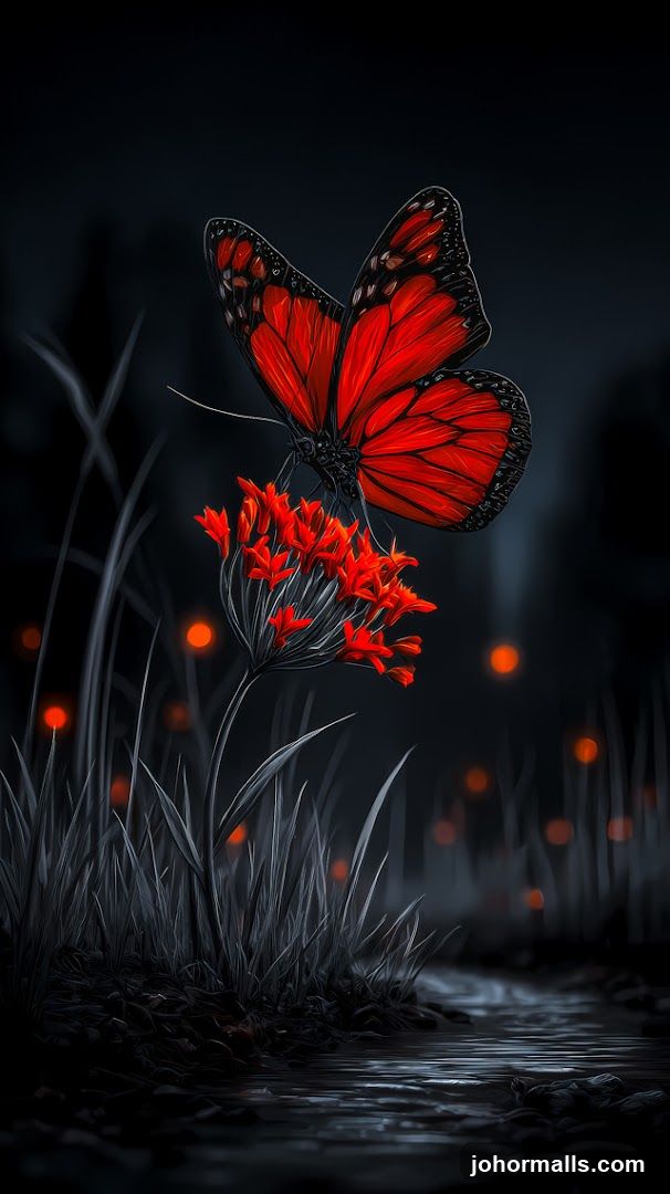 Red Butterfly on Flower