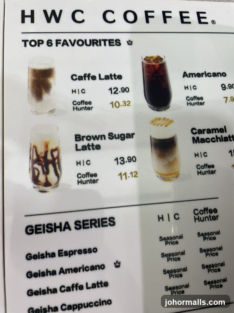 HWC COFFEE Menu